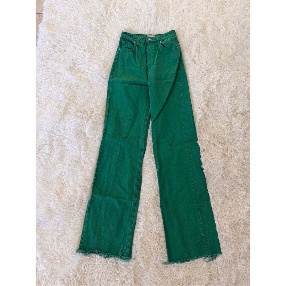 Zara dark green jeans size 0 high waisted